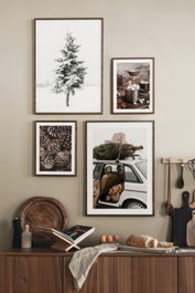 Wallity Nwyearmdl1 Conjunto de 4 Pinturas Decorativas Enmarcadas